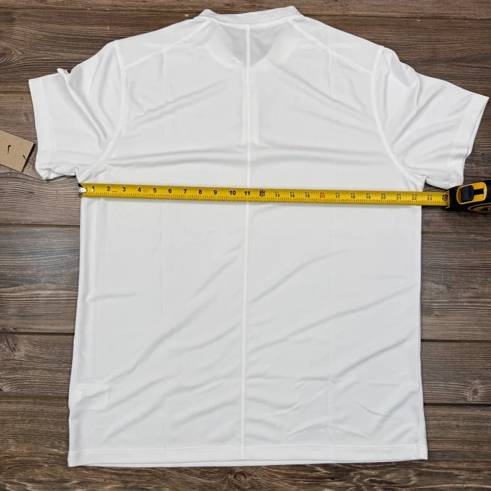 Nike Mens Large Golf Polo White Dri-FIT Blade Collar DH0838-100 New